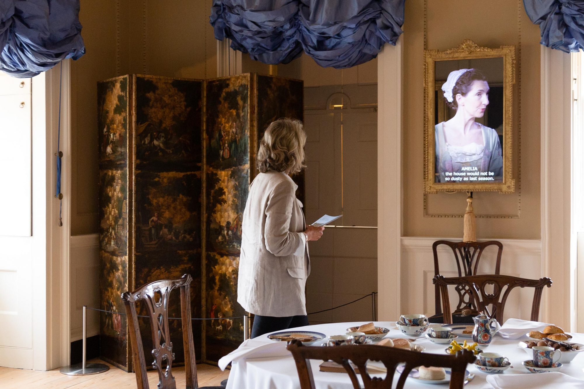 A Woman in the Dining room of the museum